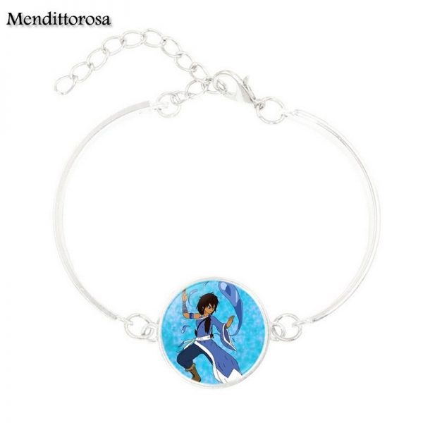 Mendittorosa Avatar the Last Airbender New Brand Jewelry Silver Colour With Glass Cabochon Bracelet Bangle For 2 - Avatar The Last Airbender Merch