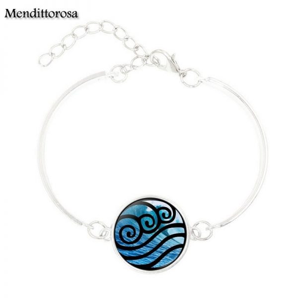 Mendittorosa Avatar the Last Airbender New Brand Jewelry Silver Colour With Glass Cabochon Bracelet Bangle For 5 - Avatar The Last Airbender Merch
