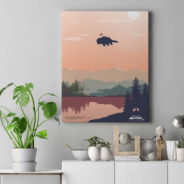 Avatar Fan Retro Poster Art Home Decor Minimalist Aang Canvas Painting Vintage Landscape Wall Pictures for 1 - Avatar The Last Airbender Merch