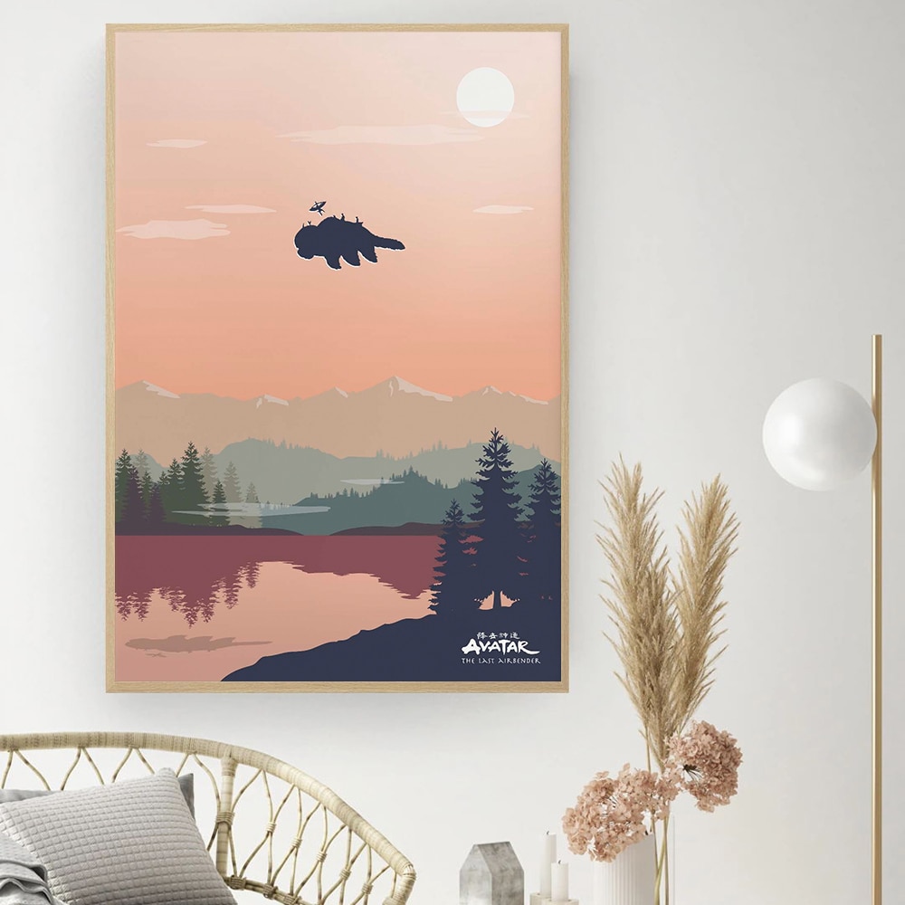 Avatar Fan Retro Poster Art Home Decor Minimalist Aang Canvas Painting Vintage Landscape Wall Pictures for Living Room No Frame